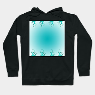 Blue curly border pattern Hoodie